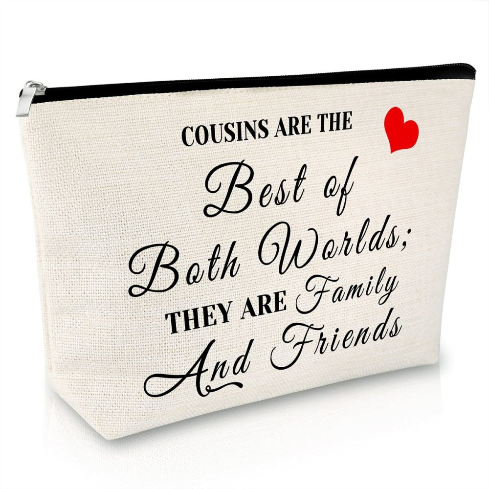 Sfodiary Cousin Birthday Gift Makeup Bags for Women Sister Best Friend Travel Cosmetic Pouch Friendship Christmas Graduation Gift for Bestie Sister