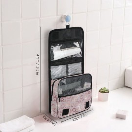 Hanging Toiletry Bag Rose Gold Leopard Print Makeup Bag Portable Travel bag for Toiletries Organizer Bags for Women Men, Travel-Essentials Bag