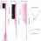 Remerry 12 Pieces Hair Brush Set, Nylon Teasing Hair Brushes 3 Row Salon Teasing Brush, Double Sided Edge Smooth Comb Grooming, Rat Tail Combs with Duckbill Clips for Women(Pink)