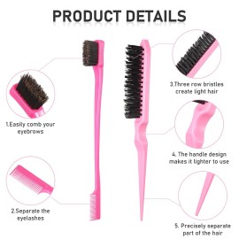 Remerry 12 Pieces Hair Brush Set, Nylon Teasing Hair Brushes 3 Row Salon Teasing Brush, Double Sided Edge Smooth Comb Grooming, Rat Tail Combs with Duckbill Clips for Women(Pink) Remerry 12 Pieces Hair Brush Set, Nylon Teasing Hair Brushes 3 Row Salon Teasing Brush, Double Sided Edge Smooth Comb Grooming, Rat Tail Combs with Duckbill Clips for Women(Pink)