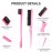 Remerry 12 Pieces Hair Brush Set, Nylon Teasing Hair Brushes 3 Row Salon Teasing Brush, Double Sided Edge Smooth Comb Grooming, Rat Tail Combs with Duckbill Clips for Women(Pink)