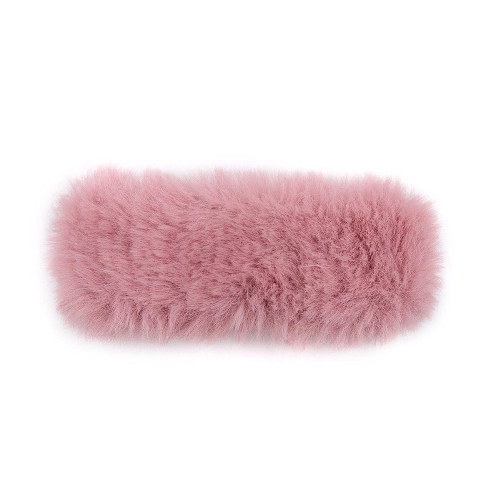 surell Faux Fur Hair Clip - Cute and Trendy Hair Accessory - Fashionable Fake Fur Barrette for All Hair Types - Fun Hair Jewelry - Light Pink