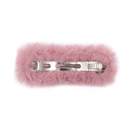 surell Faux Fur Hair Clip - Cute and Trendy Hair Accessory - Fashionable Fake Fur Barrette for All Hair Types - Fun Hair Jewelry - Light Pink