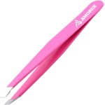 Amorux Eyebrow Tweezers For Women Facial Hair Professional hair removal Stainless Steel Tweezers for Ingrown Facial Hair, Splinter, and Daily Beauty (Black) (Pink)