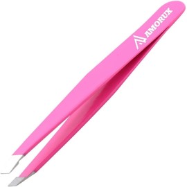 Amorux Eyebrow Tweezers For Women Facial Hair Professional hair removal Stainless Steel Tweezers for Ingrown Facial Hair, Splinter, and Daily Beauty (Black) (Pink) Amorux Eyebrow Tweezers For Women Facial Hair Professional hair removal Stainless Steel Tweezers for Ingrown Facial Hair, Splinter, and Daily Beauty (Black) (Pink)
