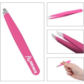Amorux Eyebrow Tweezers For Women Facial Hair Professional hair removal Stainless Steel Tweezers for Ingrown Facial Hair, Splinter, and Daily Beauty (Black) (Pink) Amorux Eyebrow Tweezers For Women Facial Hair Professional hair removal Stainless Steel Tweezers for Ingrown Facial Hair, Splinter, and Daily Beauty (Black) (Pink)