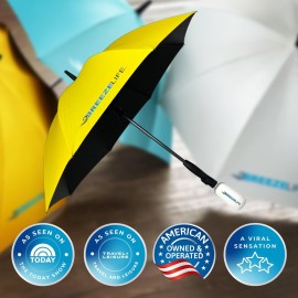 Breeze Life Original Mister Breeze, Sun Umbrella with Fan and Mister, Umbrella Mister with Built-in Fan, For Festivals, Beach and more. (Yellow)