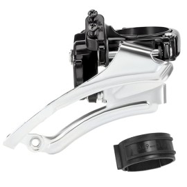 CYSKY Bike Front Derailleur 3 Speed Clamp on 34.9mm with Adapter for 31.8mm, Support Top or Bottom Pull Routing for MTB Road Bike