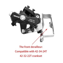 CYSKY Bike Front Derailleur 3 Speed Clamp on 34.9mm with Adapter for 31.8mm, Support Top or Bottom Pull Routing for MTB Road Bike