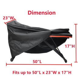 Mini Lustrous Weight Bench Cover, Adjustable Exercise Workout Bench Cover, Waterproof 600D Oxford Fabric for Indoor and Outdoor Use, 50 L x 23 W x 17 HBlack