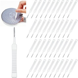 Hushee 100 Pieces Shower Head Cleaning Brush Multifunctional Hole Cleaner Tool Anti Clogging Shower Nozzle Cleaning Brush for Pore Small Nozzle Keyboard Window Slot Blinds Faucets