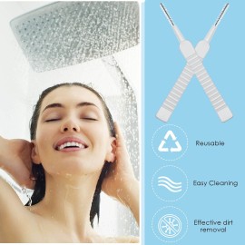 Hushee 100 Pieces Shower Head Cleaning Brush Multifunctional Hole Cleaner Tool Anti Clogging Shower Nozzle Cleaning Brush for Pore Small Nozzle Keyboard Window Slot Blinds Faucets