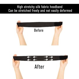 5Pcs Silk Headband - Black Silk Elastic Band Adjustable for Wig & Wig Cap 5Pcs Silk Headband - Black Silk Elastic Band Adjustable for Wig & Wig Cap