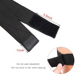 5Pcs Silk Headband - Black Silk Elastic Band Adjustable for Wig & Wig Cap 5Pcs Silk Headband - Black Silk Elastic Band Adjustable for Wig & Wig Cap