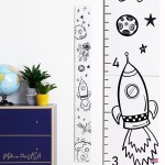 Headwaters Studio Outer Space Growth Chart - Growth Chart for Wall Height Chart for Kids Height Growth for Kids Height Measurement Growth Kids Growth Chart Height Measurement Tool-White - 63 x 6.7