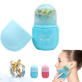 Rcool Ice Face Roller & Gua Sha,Face Massager,Facial Beauty Ice Roller Skin Care Tools,Skin Care Products-for Face&Eyes,Remove Fine Lines,Shrink Pores,Reduce Acne and Lubricate The Skin. (Blue)