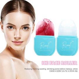 Rcool Ice Face Roller & Gua Sha,Face Massager,Facial Beauty Ice Roller Skin Care Tools,Skin Care Products-for Face&Eyes,Remove Fine Lines,Shrink Pores,Reduce Acne and Lubricate The Skin. (Blue)