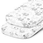 Bassinet Fitted Sheets for Chicco LullaGo Nest Portable Bassinet, Close to You 3-in-1 and Next2Me Bedside Bassinet - Snuggly Soft 100% Jersey Cotton - 2 Pack - Not for Lullago Anywhere