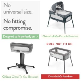 Bassinet Fitted Sheets for Chicco LullaGo Nest Portable Bassinet, Close to You 3-in-1 and Next2Me Bedside Bassinet - Snuggly Soft 100% Jersey Cotton - 2 Pack - Not for Lullago Anywhere