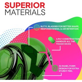 Western Star Soccer Ball Size 3 & Size 4 & Size 5 - Official Match Weight - 6 Designs - Youth & Adult Soccer Players - Attractive and Durable Design - Match Grade Soccer Ball (Amber Orange, 4)