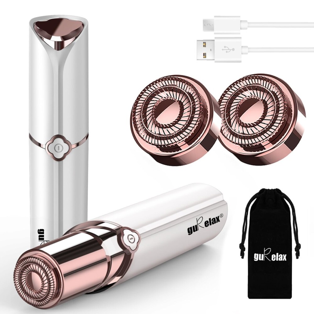 Electric Painless Hair Remover, Facial Hair Removal for Women - as Seen on TV Face Shaver, Hair Removal Device with 2 Replacement Heads Electric Painless Hair Remover, Facial Hair Removal for Women - as Seen on TV Face Shaver, Hair Removal Device with 2 Replacement Heads