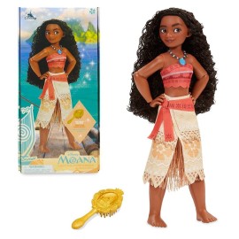Disney Store Girl\'s Disney Princess Classic Doll (Moana), 11 Inches, Includes Brush with Molded Details, Fully Posable Toy in Classic Outfit