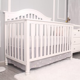 Belsden 3 Piece Crib Bedding Set for Baby Boys Girls, Classic Nursery Bedding Essential Including Comforter, Crib Sheet and Crib Skirt, Ultra Soft Cozy, Star Light Grey