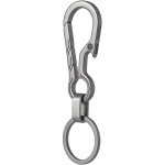KeyUnity KM01 Titanium EDC Keychain Clip with Bottle Opener, Quick Release Carabiner Key Ring Holder for Men (KM01 (Sandblasted))
