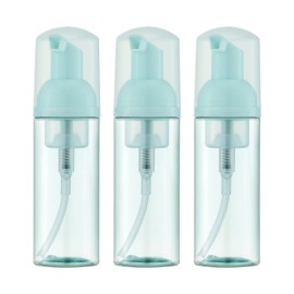 Owlyee 2oz Foam Bottle (3PCS) Empty Foaming Pump Dispenser for Hand Soap, Lash Cleanser, Shampoo to Travel (60ml, Green)