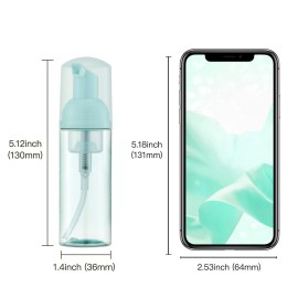Owlyee 2oz Foam Bottle (3PCS) Empty Foaming Pump Dispenser for Hand Soap, Lash Cleanser, Shampoo to Travel (60ml, Green)