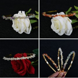 FZBHRO Raw Crystal Headband Spiritual Quartz Hair Accessories Genuine Crystal Stone Beaded Tiara for Women Girls 3pcs