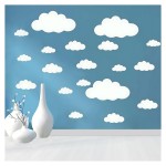 Big Clouds Wall Decals Removable DIY Large Vinyl Sticker Self Adhesive Wallpaper for Living Room Nursery Children Baby Kids Boys Girls Bedroom Decor Home Art Mural Dec