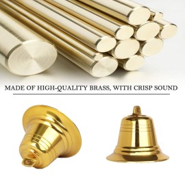 Solid Brass 1.5 Loud Bear Bells for Hikers,with Silencer and Emergency Whistle for Hiking, Biking, Fishing, Rock Cimbing (2 Sets)