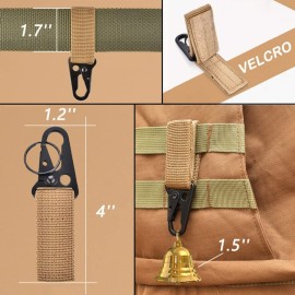 Solid Brass 1.5 Loud Bear Bells for Hikers,with Silencer and Emergency Whistle for Hiking, Biking, Fishing, Rock Cimbing (2 Sets)