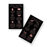 Boutique Marketing LLC Ombre Brow Microshading Aftercare Instructions Card | 50 Pack 2x3.5 inches Business Size Snatched Brows Black with Rose Gold Foil Color Design, black, rose gold