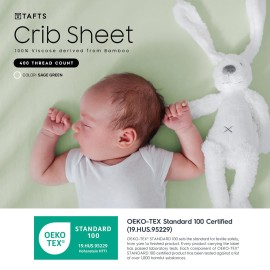 Tafts Crib Sheets, 100% Viscose derived from Bamboo Fitted, Girls, Boys & Unisex, 8 Inch Deep Pocket, Standard Crib & Toddler Mattress, Cooling, Soft, 360 Elastic, Lifetime Quality, (28 x 52 Green)