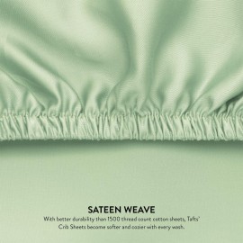 Tafts Crib Sheets, 100% Viscose derived from Bamboo Fitted, Girls, Boys & Unisex, 8 Inch Deep Pocket, Standard Crib & Toddler Mattress, Cooling, Soft, 360 Elastic, Lifetime Quality, (28 x 52 Green)