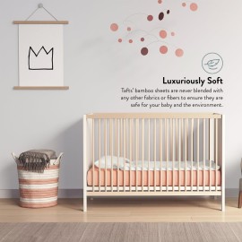 Tafts Crib Sheets, 100% Viscose derived from Bamboo Fitted, Girls, Boys & Unisex, 8 Inch Deep Pocket, Standard Crib & Toddler Mattress, Cooling, Soft, 360 Elastic, Lifetime Quality, (28 x 52 Pink)