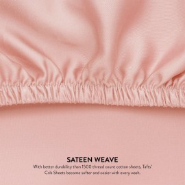 Tafts Crib Sheets, 100% Viscose derived from Bamboo Fitted, Girls, Boys & Unisex, 8 Inch Deep Pocket, Standard Crib & Toddler Mattress, Cooling, Soft, 360 Elastic, Lifetime Quality, (28 x 52 Pink)