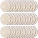 36 Pieces Exfoliating Loofah Sponge Pad Facial Body Scrubber Natural Bath Shower Luffa Brush Close Skin Egyptian Handheld Pad Manual Face Cleanser and Massager for Men Women Shower Bath Spa