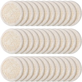 36 Pieces Exfoliating Loofah Sponge Pad Facial Body Scrubber Natural Bath Shower Luffa Brush Close Skin Egyptian Handheld Pad Manual Face Cleanser and Massager for Men Women Shower Bath Spa