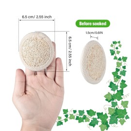 36 Pieces Exfoliating Loofah Sponge Pad Facial Body Scrubber Natural Bath Shower Luffa Brush Close Skin Egyptian Handheld Pad Manual Face Cleanser and Massager for Men Women Shower Bath Spa