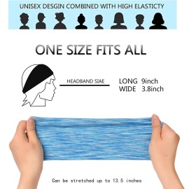 Jesries Women\'s Workout Headbands Non Slip Sport Sweatbands Yoga Hairbands for Travel Fitness Athletic Elastic Moisture Wicking for Girls