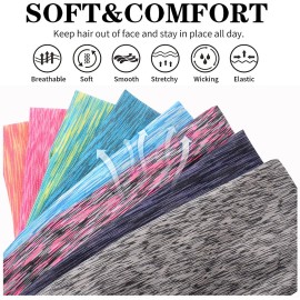 Jesries Women\'s Workout Headbands Non Slip Sport Sweatbands Yoga Hairbands for Travel Fitness Athletic Elastic Moisture Wicking for Girls