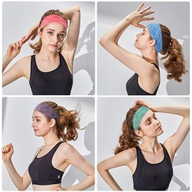 Jesries Women\'s Workout Headbands Non Slip Sport Sweatbands Yoga Hairbands for Travel Fitness Athletic Elastic Moisture Wicking for Girls