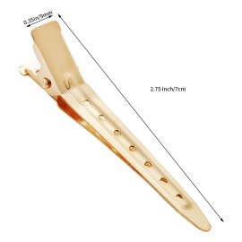 24 Packs Duck Bill Clips, Bantoye 2.75 Inches Rustproof Metal Alligator Curl Clips with Holes for Hair Styling, Hair Coloring, Gold 24 Packs Duck Bill Clips, Bantoye 2.75 Inches Rustproof Metal Alligator Curl Clips with Holes for Hair Styling, Hair Coloring, Gold