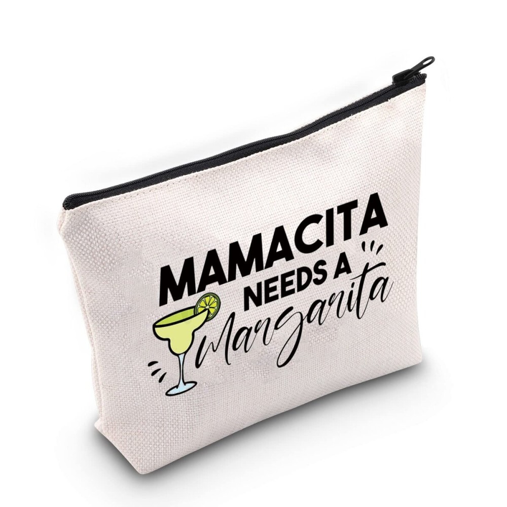 G2TUP Margarita Lover Mamacita Needs A Margarita Cosmetic Bag and Travel Make Up Pouch - Cinco De Mayo Gift (White Bag) G2TUP Margarita Lover Mamacita Needs A Margarita Cosmetic Bag and Travel Make Up Pouch - Cinco De Mayo Gift (White Bag)