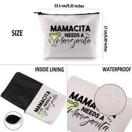 G2TUP Margarita Lover Mamacita Needs A Margarita Cosmetic Bag and Travel Make Up Pouch - Cinco De Mayo Gift (White Bag) G2TUP Margarita Lover Mamacita Needs A Margarita Cosmetic Bag and Travel Make Up Pouch - Cinco De Mayo Gift (White Bag)