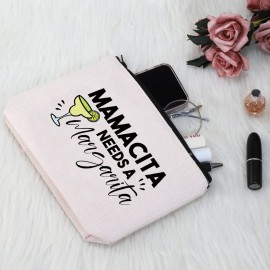 G2TUP Margarita Lover Mamacita Needs A Margarita Cosmetic Bag and Travel Make Up Pouch - Cinco De Mayo Gift (White Bag) G2TUP Margarita Lover Mamacita Needs A Margarita Cosmetic Bag and Travel Make Up Pouch - Cinco De Mayo Gift (White Bag)