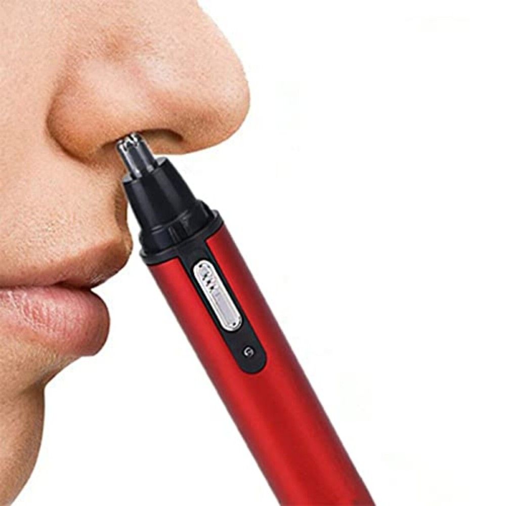Electric Ear Neck Nose Hair Trimmer Eyebrow Trimmer Implement Shaver Clipper Shaver Man Woman Clean Trimer Razor Remover Kit IPX7 Waterproof Dual Edge Blades for Easy Cleansing (RED)